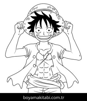 Luffy boyama sayfası – PDF indir, sevimli karakter