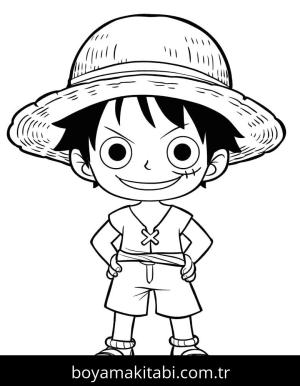 Luffy boyama sayfası – PDF indir, sevimli karakter
