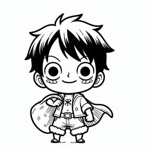 Luffy boyama sayfası,  coloring page, Luffy sevimli ücretsiz çiz, 