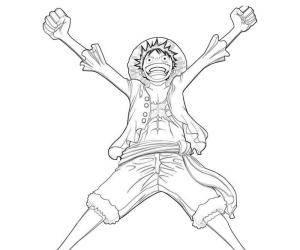 Luffy boyama sayfası,  coloring page, Mutlu Luffy, 