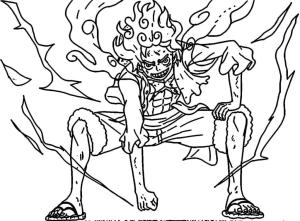 Luffy boyama sayfası,  coloring page, Resim özgürlük savaşçısı Luffy Gear 5, 