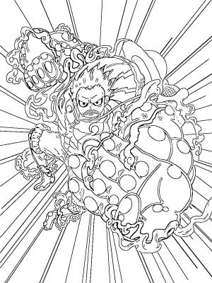 Luffy boyama sayfası,  coloring page, Luffy Gear 5’i ücretsiz çizin, 