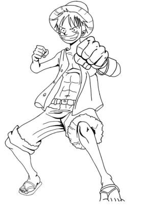 Luffy boyama sayfası,  coloring page, Luffy Gülümseyen, 