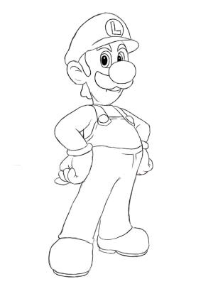 Luigi boyama sayfası,  coloring page, Luigi çizimi, 