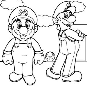 Luigi boyama sayfası,  coloring page, Temel Luigi ve Mario, 