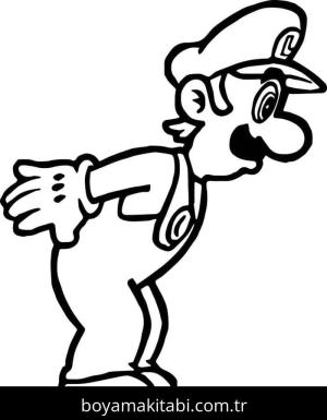 Luigi boyama sayfası – çizgi film temalı, basit çizim