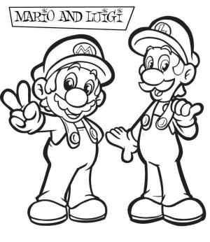 Luigi boyama sayfası,  coloring page, Komik Luigi ve Mario, 