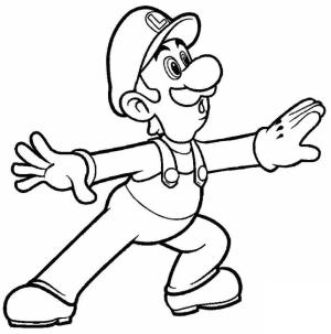 Luigi boyama sayfası,  coloring page, Temel Luigi, 