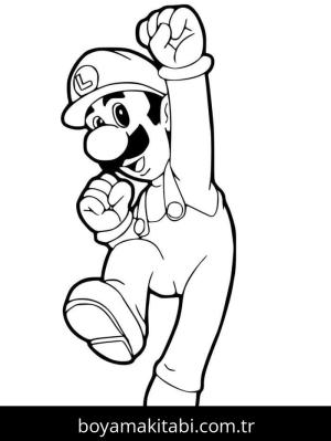 Luigi boyama sayfası – sevimli karakter, sanatsal çalışma