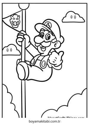 Luigi boyama sayfası – basit çizim, kolay boyama