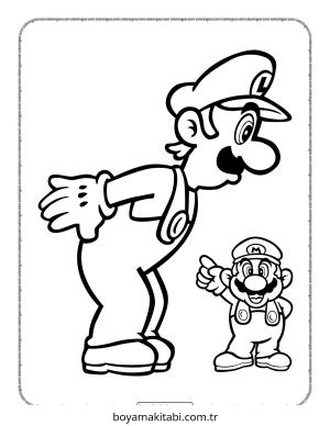 Luigi boyama sayfası – çizgi film temalı, basit çizim
