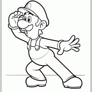 Luigi boyama sayfası,  coloring page, Sürpriz Luigi, 