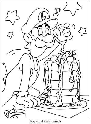 Luigi boyama sayfası – renkli çizimler, okul öncesi