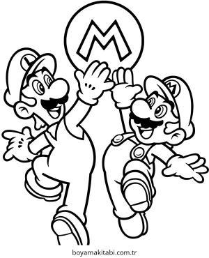 Luigi boyama sayfası – çocuklar için, çizgi film temalı