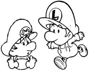 Luigi boyama sayfası,  coloring page, Bebek Luigi ve Bebek Mario, 