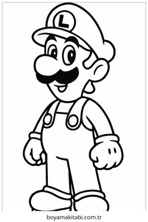 Luigi boyama sayfası – el becerilerini geliştirir, boyama çalışması