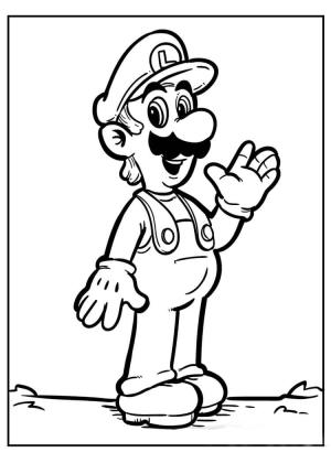 Luigi boyama sayfası,  coloring page, Basit Luigi, 