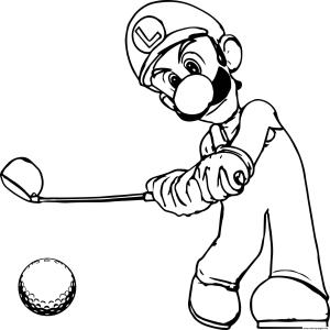 Luigi boyama sayfası,  coloring page, Luigi Golf Oynuyor, 