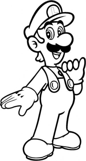 Luigi boyama sayfası,  coloring page, Eğlenceli Luigi, 