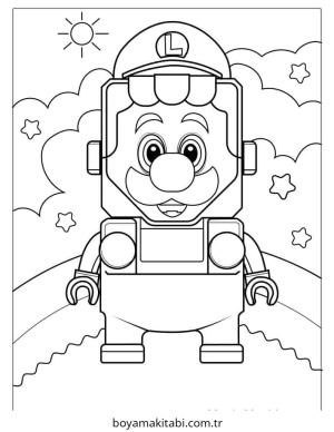 Luigi boyama sayfası – sevimli karakter, sanatsal çalışma