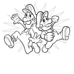 Luigi boyama sayfası,  coloring page, Sevimli Luigi ve Mario, 