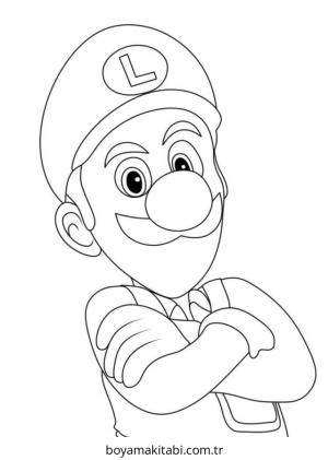 Luigi boyama sayfası – kolay boyama, eğitici aktivite