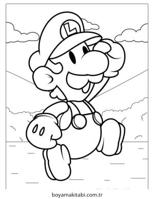 Luigi boyama sayfası – eğlenceli etkinlik, el becerilerini geliştirir