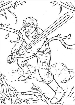 Luke Skywalker boyama sayfası,  coloring page, Dagobah’ta Luke Skywalker, 