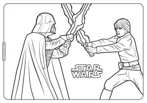 Luke Skywalker boyama sayfası,  coloring page, Luke Skywalker ve Darth Vader, 