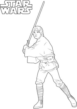 Luke Skywalker boyama sayfası,  coloring page, Yildiz Savaslarinda Luke Skywalker, 