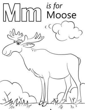 M Harfi boyama sayfası,  coloring page, Geyik Harf M, 