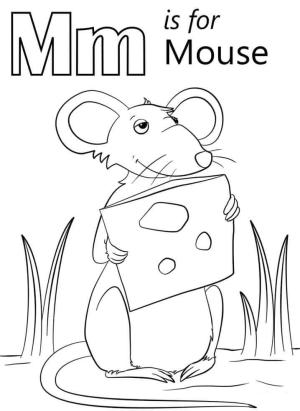 M Harfi boyama sayfası,  coloring page, Fare Harfi M, 