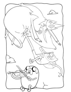 Macera Zamanı boyama sayfası,  coloring page, Buz Kralı, Finn ve Jake, 