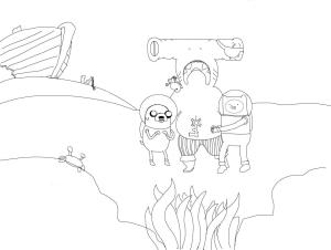 Macera Zamanı boyama sayfası,  coloring page, Finn ve Jake Sualtı, 