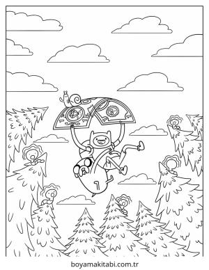 Macera Zamanı boyama sayfası – kolay boyama, eğitici aktivite