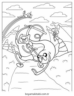 Macera Zamanı boyama sayfası – sanatsal çalışma, çocuklar için