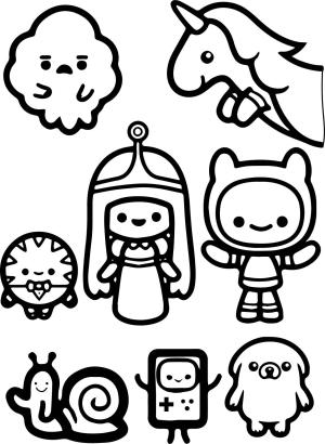 Macera Zamanı boyama sayfası,  coloring page, Adventure Time’ın Chibi Karakterleri, 