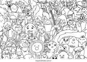 Macera Zamanı boyama sayfası – renkli çizimler, okul öncesi