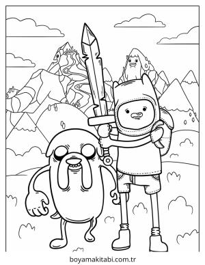 Macera Zamanı boyama sayfası – renkli çizimler, okul öncesi