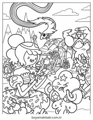 Macera boyama sayfası – PDF indir, sevimli karakter
