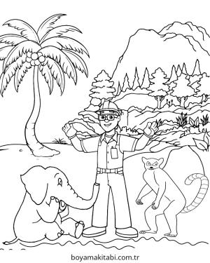Macera boyama sayfası – renkli çizimler, okul öncesi