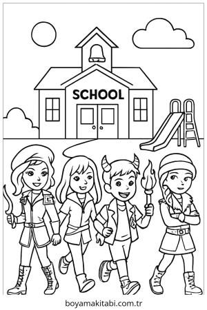 Macera boyama sayfası – ücretsiz yazdır, boyama etkinliği