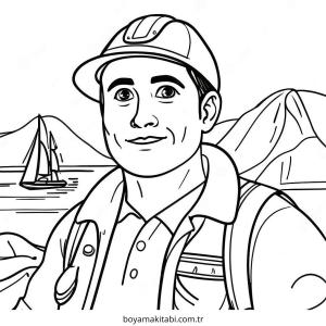 Macera boyama sayfası – basit çizim, kolay boyama