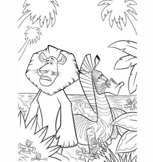 Madagascar boyama sayfası,  coloring page, Alex ve Marty, 