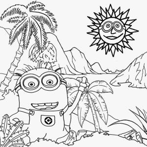 Mağara Adamı boyama sayfası,  coloring page, Sahilde Minion Mağara Adamı, 