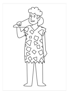 Mağara Adamı boyama sayfası,  coloring page, Temel Kaptan Mağara Adamı, 