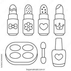 Makyaj boyama sayfası – evde etkinlik, ücretsiz yazdır