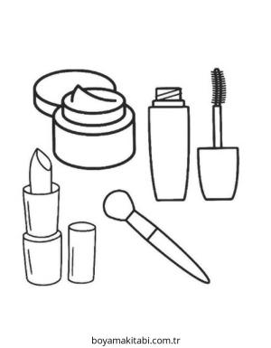 Makyaj boyama sayfası – evde etkinlik, ücretsiz yazdır