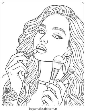 Makyaj boyama sayfası – yaratıcılık, eğlenceli etkinlik