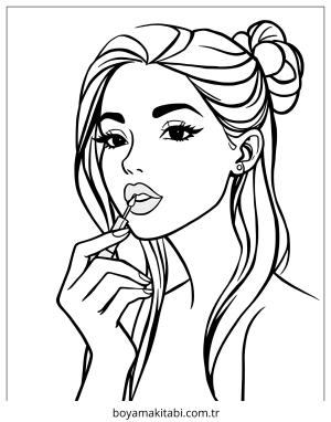 Makyaj boyama sayfası – keyifli zaman, renkli çizimler